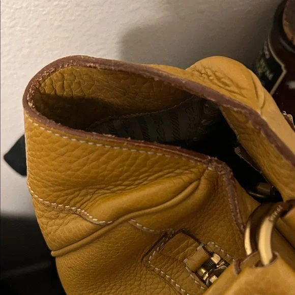 Prada Mustard Yellow Leather Shoulder Bag - Picture 7 of 14